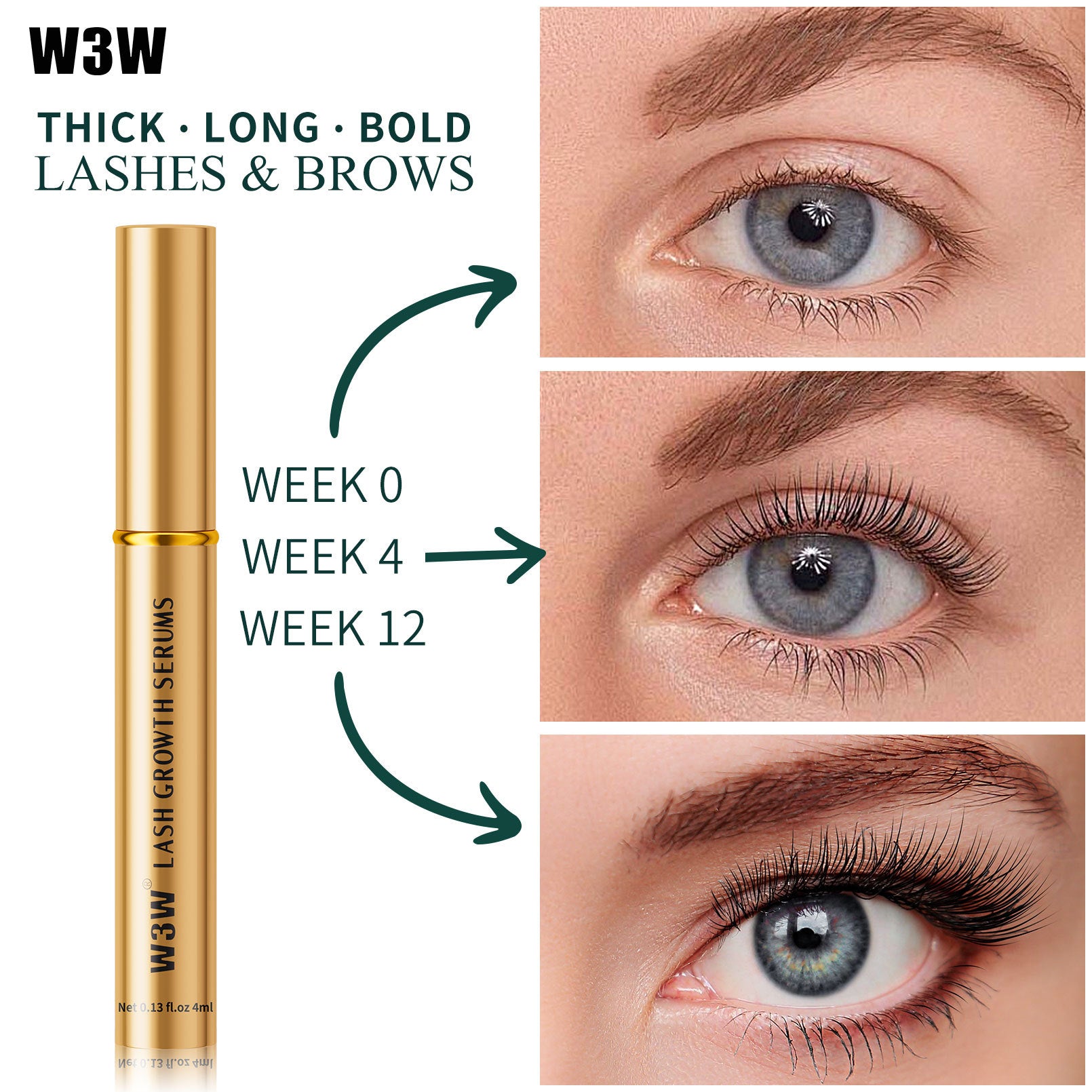 ALIVER Eyelash and Eyebrow Growth Serum for Volume